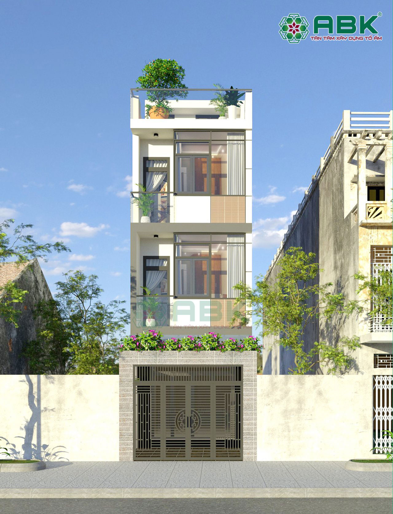 Mẫu nhà phố 3 tầng sân thượng ở Quận Gò Vấp