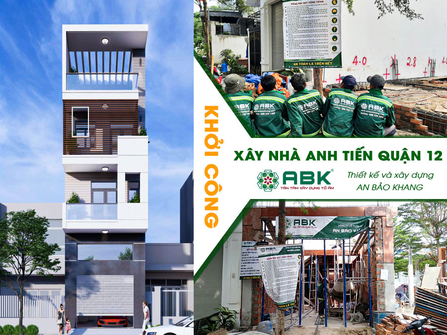 Khởi công xây nhà anh Tiến 1 trệt 1 lửng 2 lầu sân thượng ở Quận 12
