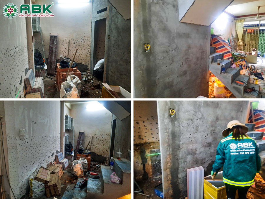 Thi công phá bỏ tường gạch cũ nhà anh Thịnh