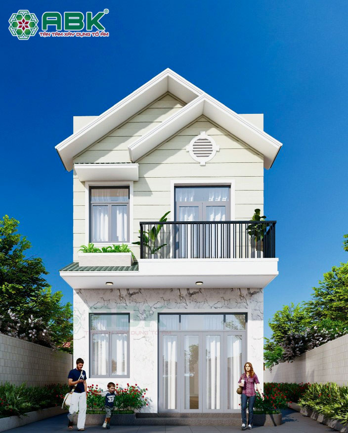Mẫu thiết kế nhà phố 2 tầng giá rẻ cho vợ chồng trẻ