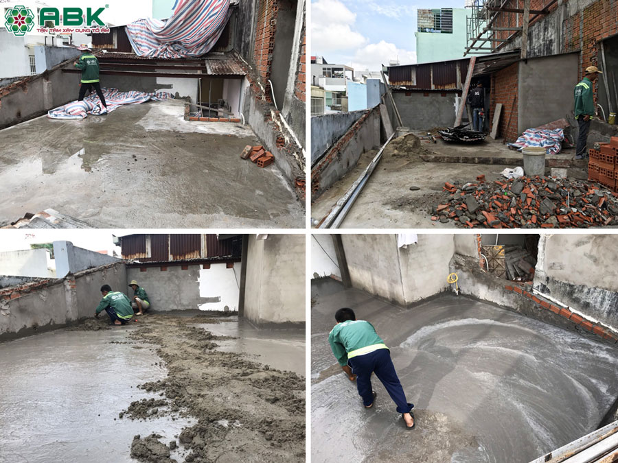 Thi công đổ bê tông sàn mái nhà