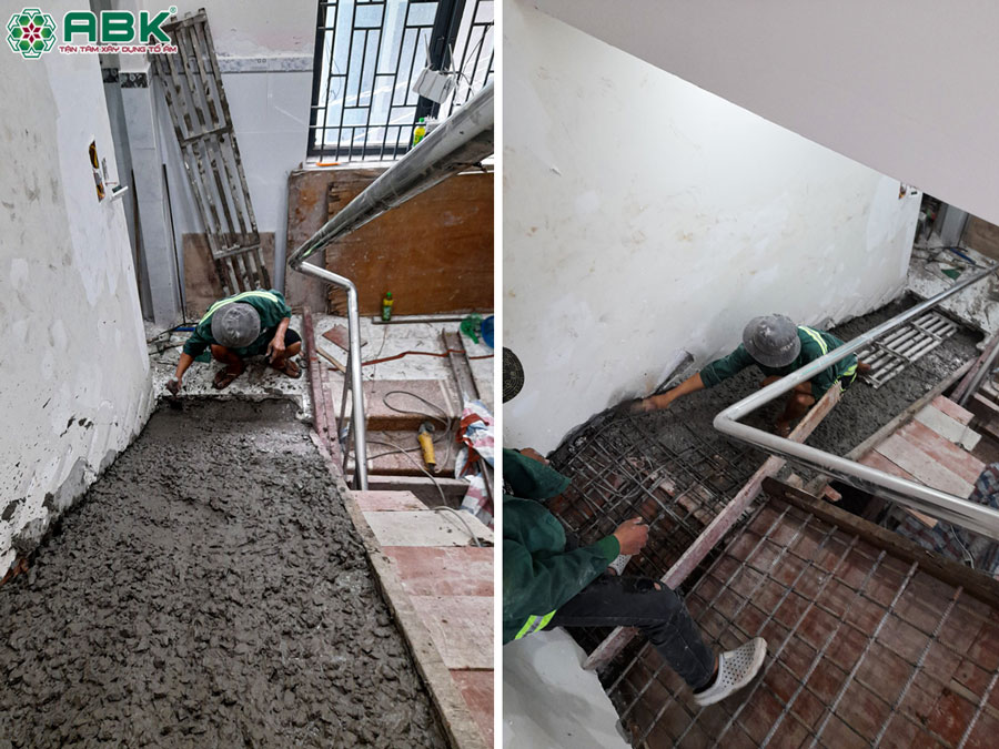 Thi công sửa chữa cầu thang nhà chị Mai