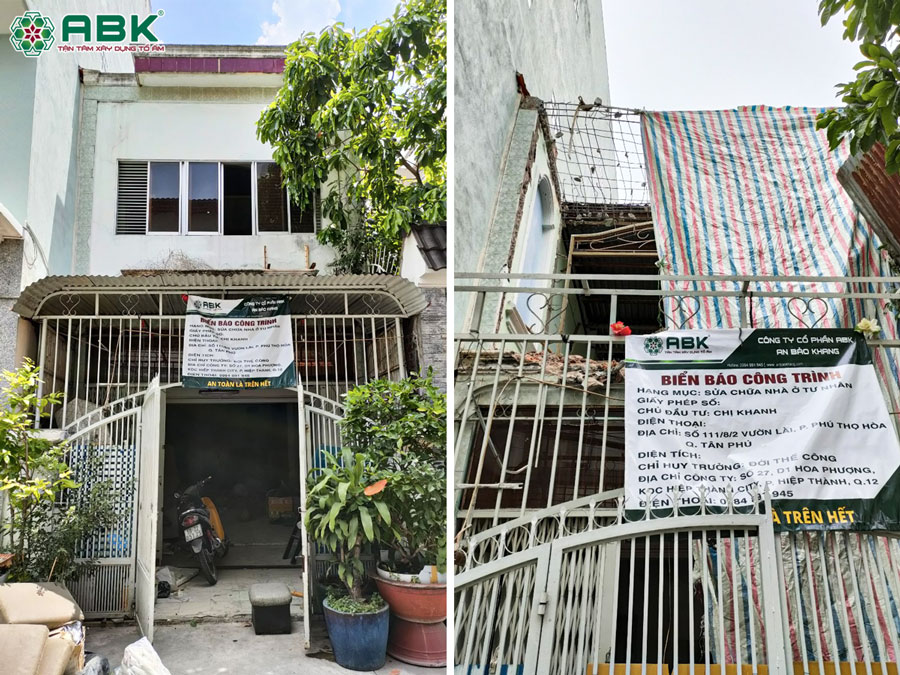 Hiện trạng công trình nha chị Khanh ở Quận Tân Phú