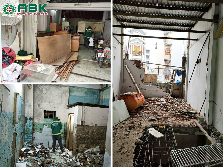 Công tác thi công tháo dỡ nhà chị Khánh ở Quận Tân Phú