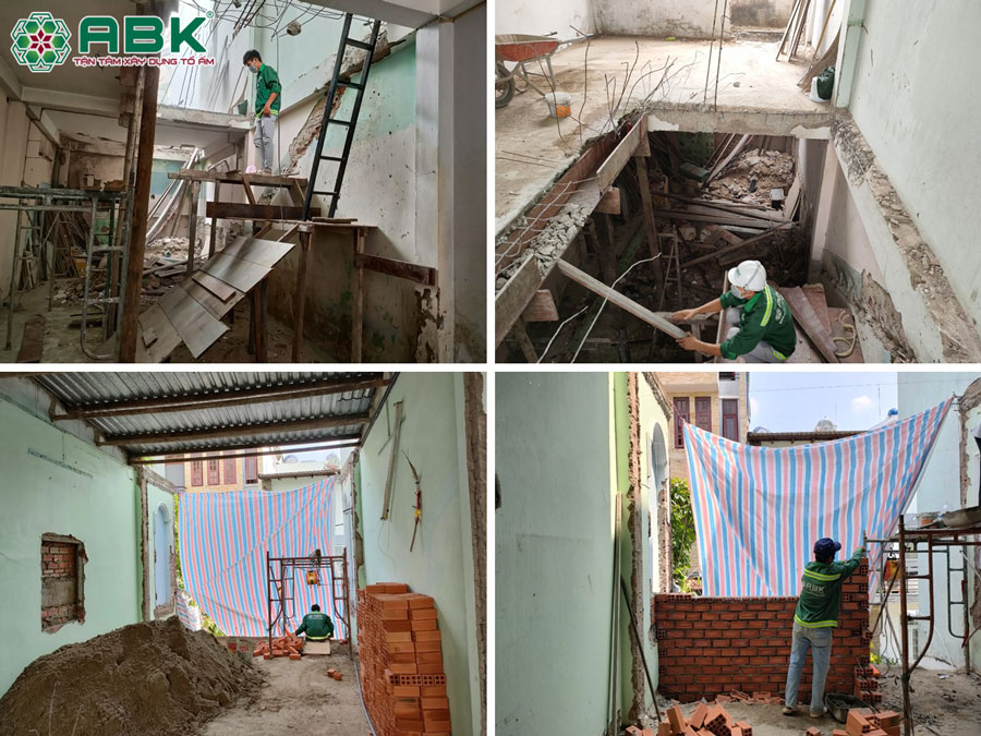 Thi công sửa nhà 1 trệt 1 lầu nhà chị Khánh ở Quận Tân Phú