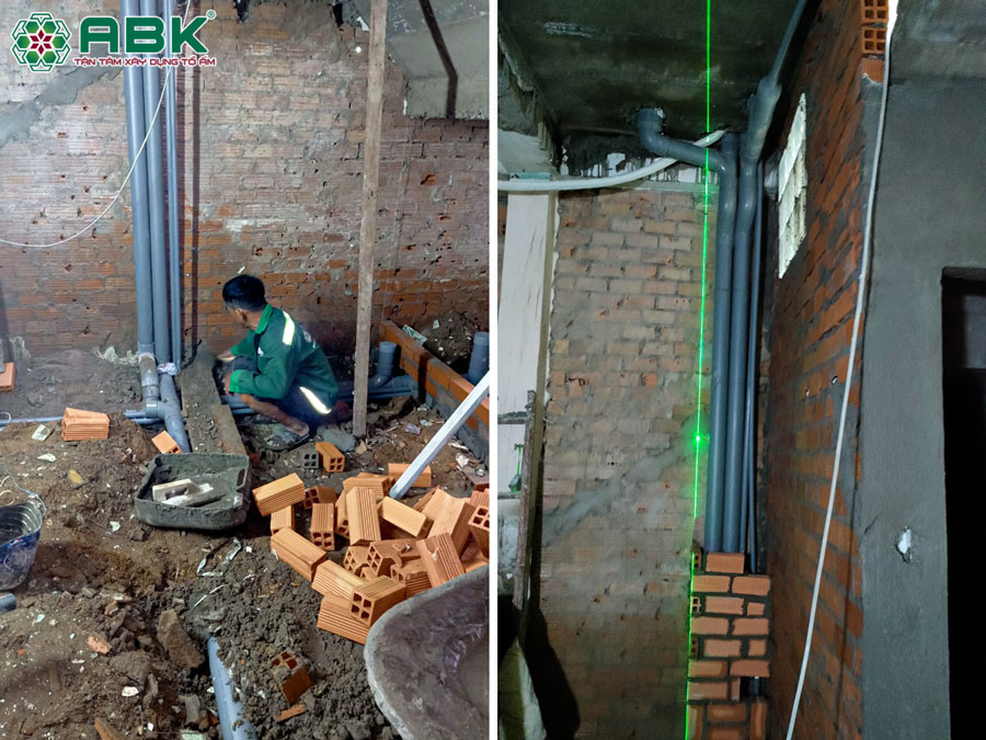 Thi công hệ thống điện nước nhà chị Khánh