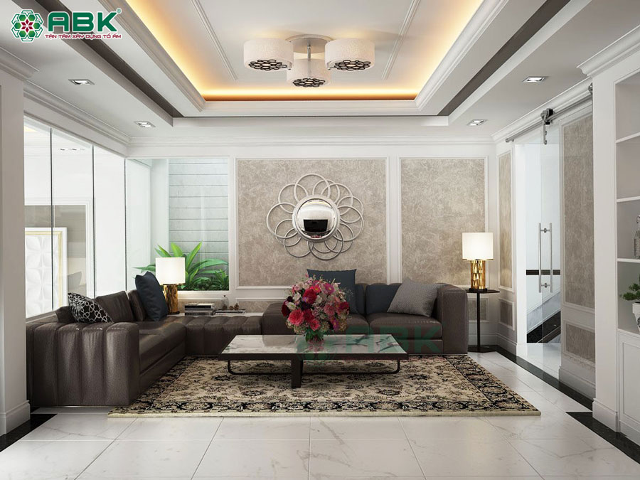 Thiết kế không gian phong khách biệt thự 3 tầng