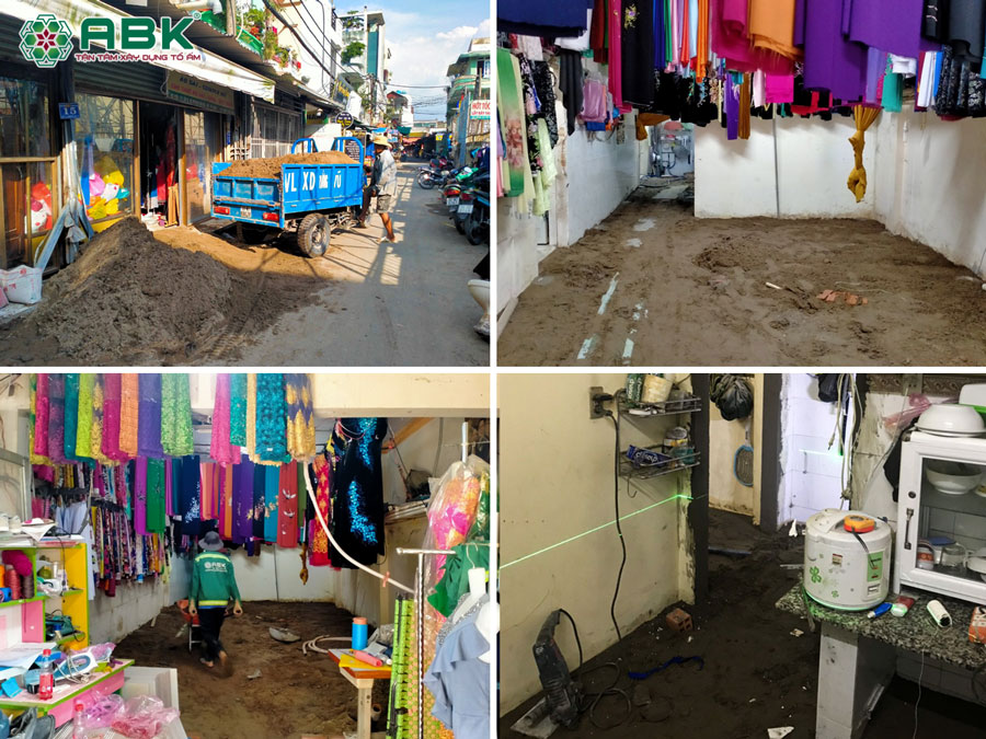 Công tác chuẩn bị vật tư và tháo dở nên gạch cũ