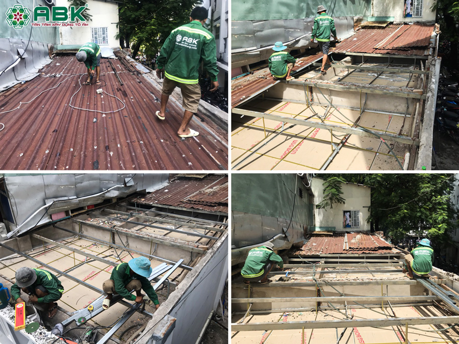 Thi công tháo dỡ mái tôn nhà chị Trang ở Bình Dương
