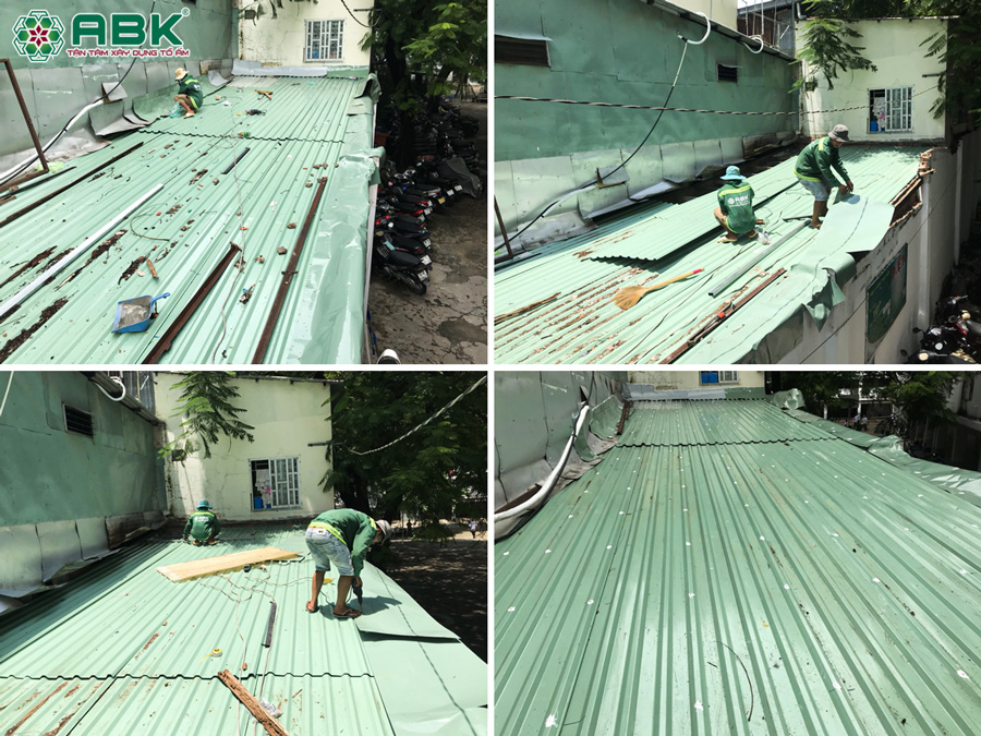 Thi công lợp mái tôn nhà chị Trang ở Bình Dương