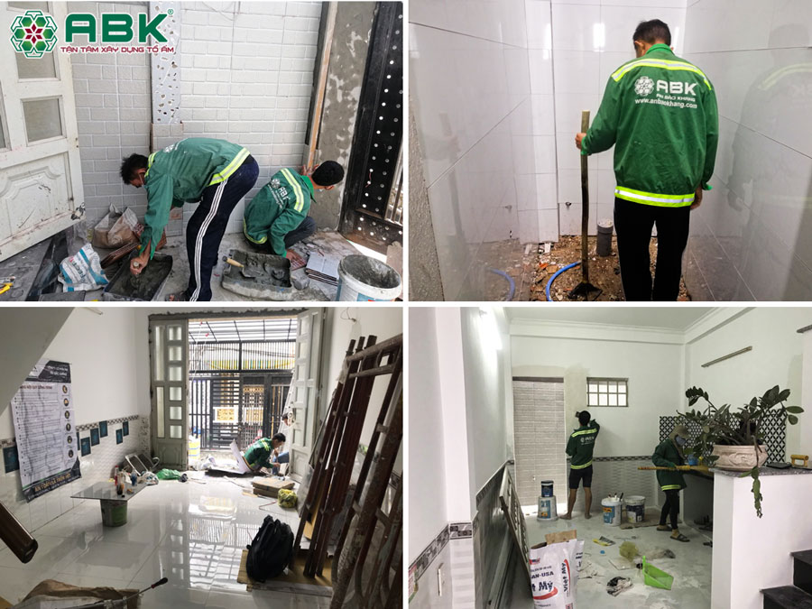 Thi công ốp lát gạch nền, gạch nhà bếp