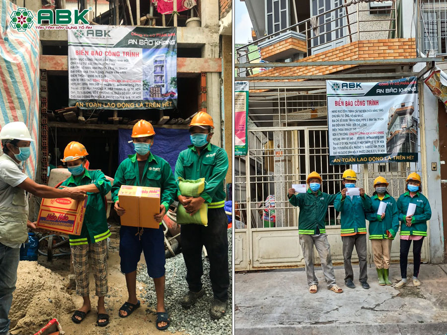 GĐK An Bảo Khang trao quà và tiền cho công nhân dưới công trình