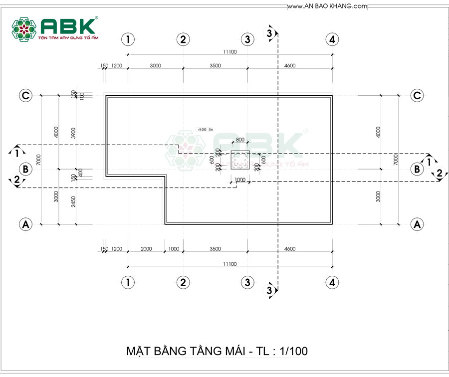Bố trí công năng mặt bằng tầng mái nhà chị Đào