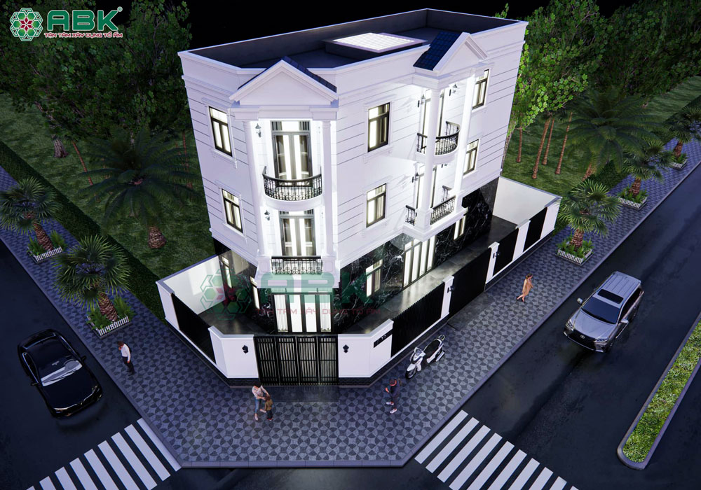 Mẫu biệt thự góc 2 mặt tiền diện tích 6x15m