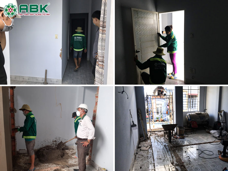 Công tác thao dỡ các phần cũ xuống cấp