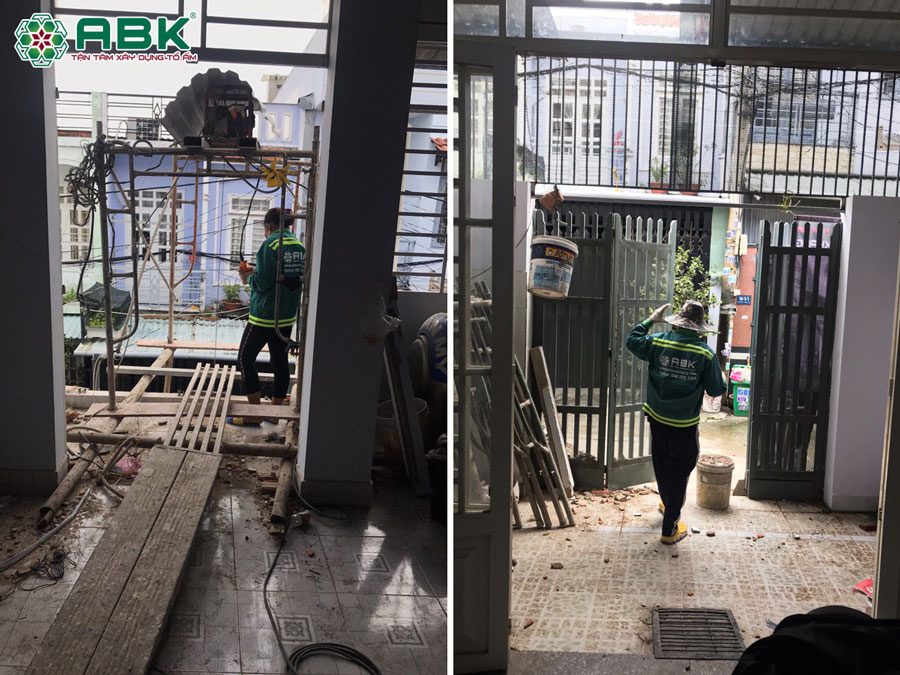 Công tác thao dỡ các phần cũ xuống cấp