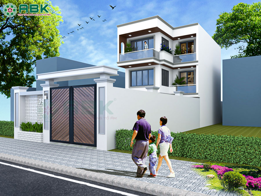 Thiết kế mẫu nhà ống 2 tầng lửng nhà chị Đào ở Quận Thủ Đức