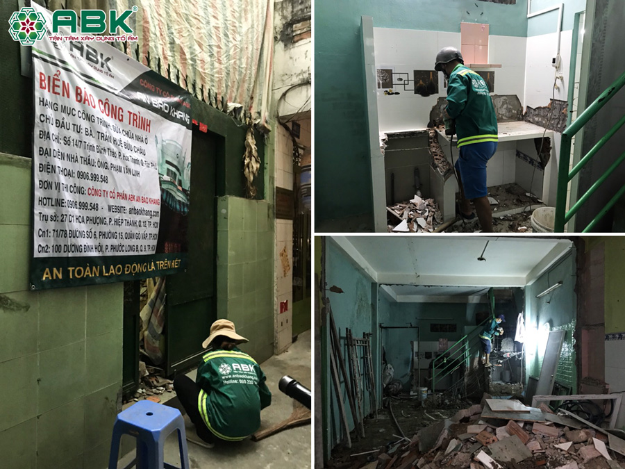 Bắt đầu các công tác tháo dỡ nhà chị Châu