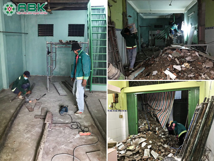 Thi công tháo dỡ nhà chị Châu