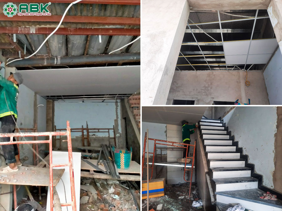 Thi công trần thạch cao, ốp lát gạch