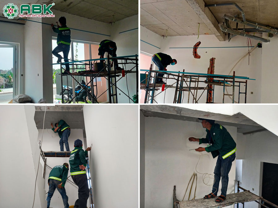 Thi công sửa chữa tầng 1 nhà anh Bình