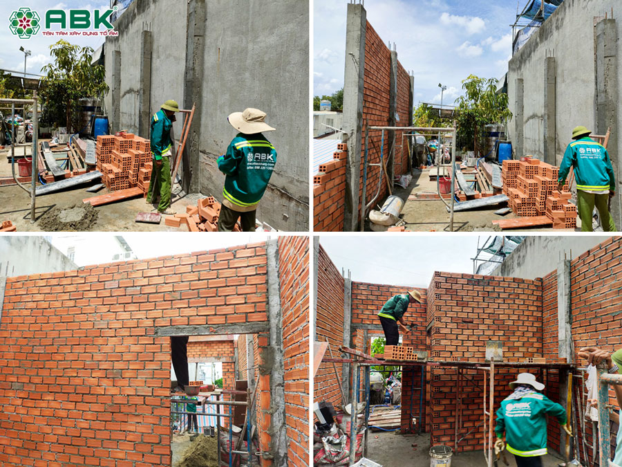 Thi công xây tầng 2 nhà Chú Cần