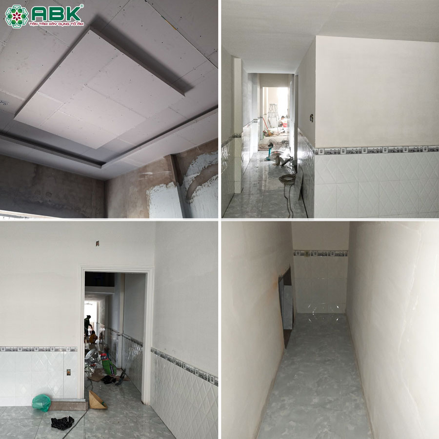 Thi công sơn nước nhà chị Kiều