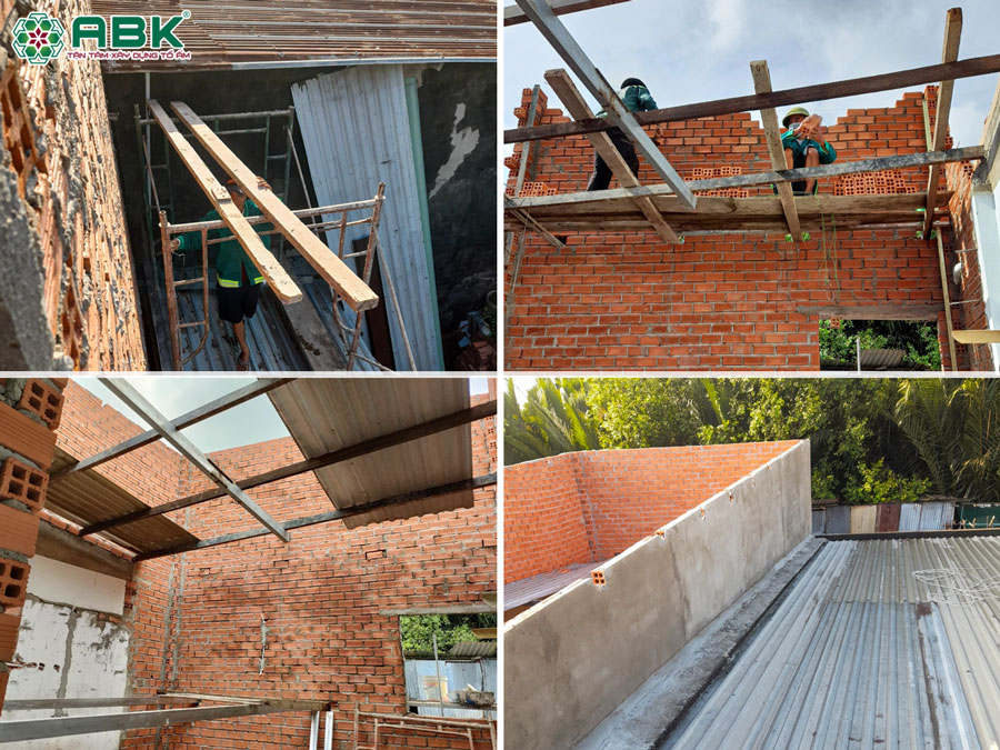 Thi công nâng mái nhà chị Kiều