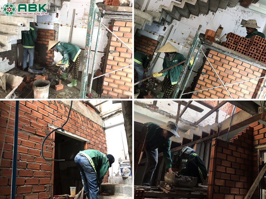 Thi công xây tô ngăn phòng lầu 2