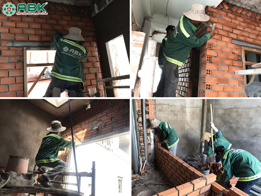 Thi công xây tô ngăn phòng lầu 2