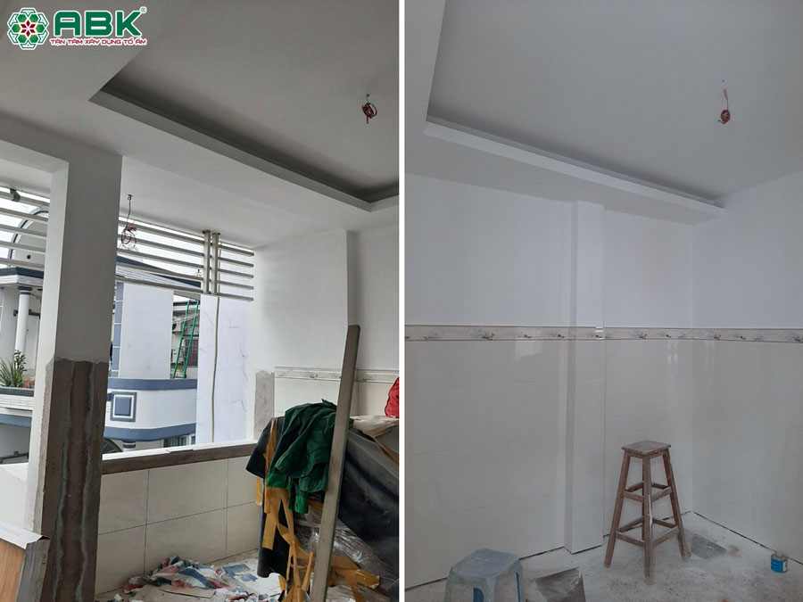 Thi công sơn nước nhà anh Khoa