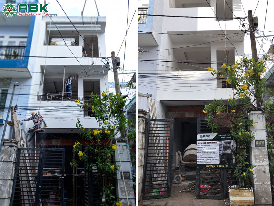 Thi công sơn nước nhà anh Khoa