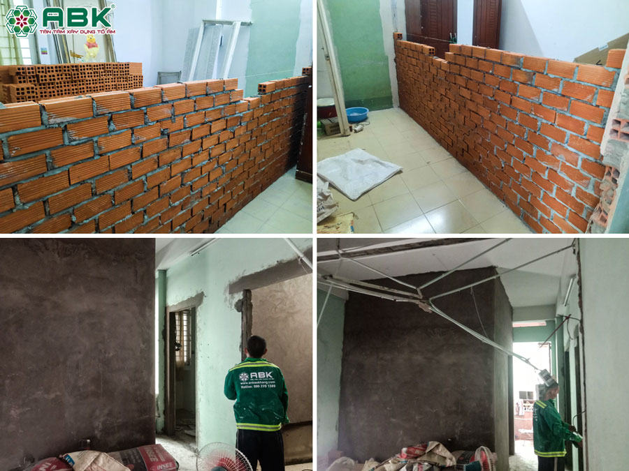 Thi công xây tô vách ngăn phòng khách