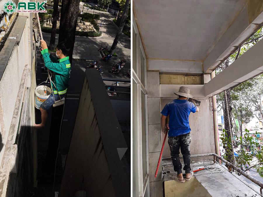 Thi công lăn sơn vách song