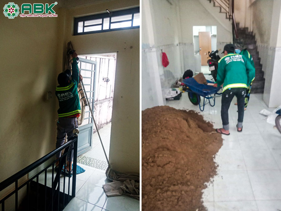 Công tác tháo dỡ nhà anh Nguyên ở Quận Tân Phú