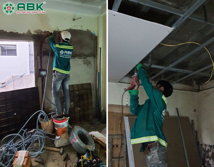 Thi công đóng trần thạch cao