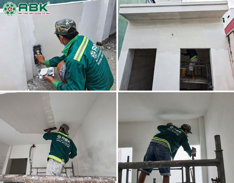Thi công sơn nước nhà anh Tường