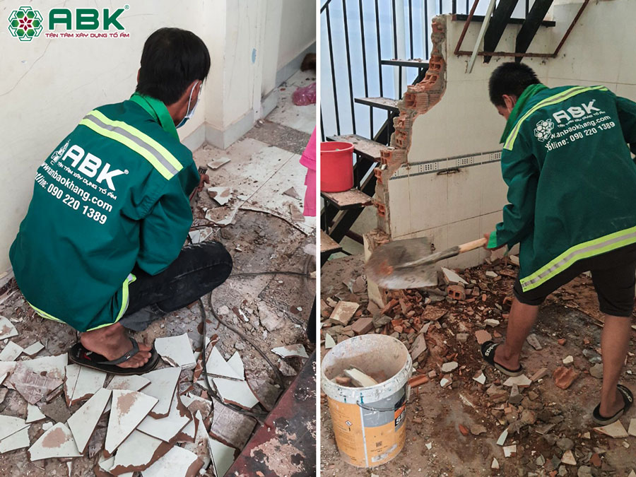 Công tác tháo dỡ nhà anh Nguyên ở Quận Tân Phú