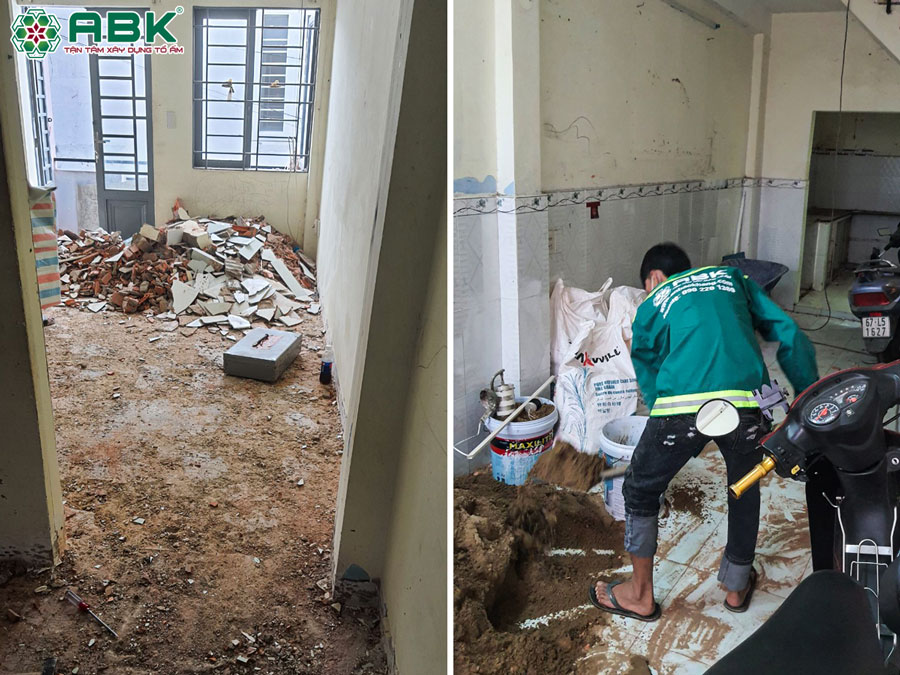 Công tác tháo dỡ nhà anh Nguyên ở Quận Tân Phú