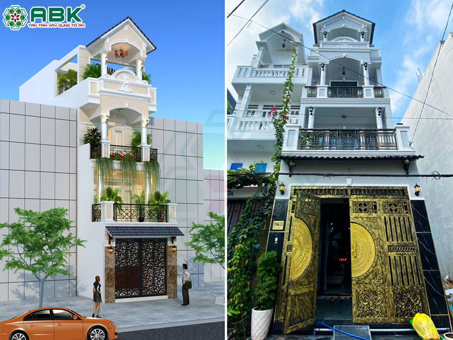 Thi công xây dựng nhà phố 4 tầng nhà anh Sơn ở Quận 12