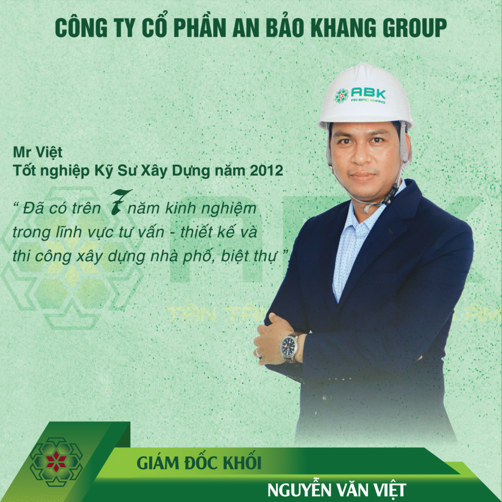Nguyễn Văn Việt, giám đốc khối xây dựng tại An Bảo Khang Group