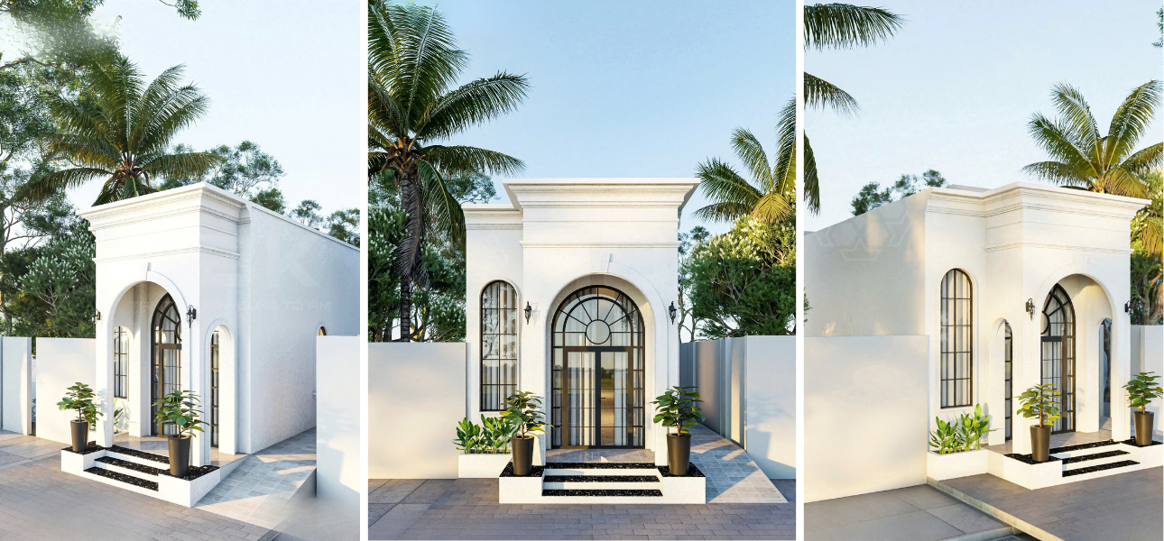 Mẫu thiết kế nhà phố 1 tầng, 1 phòng ngủ thoáng đãng