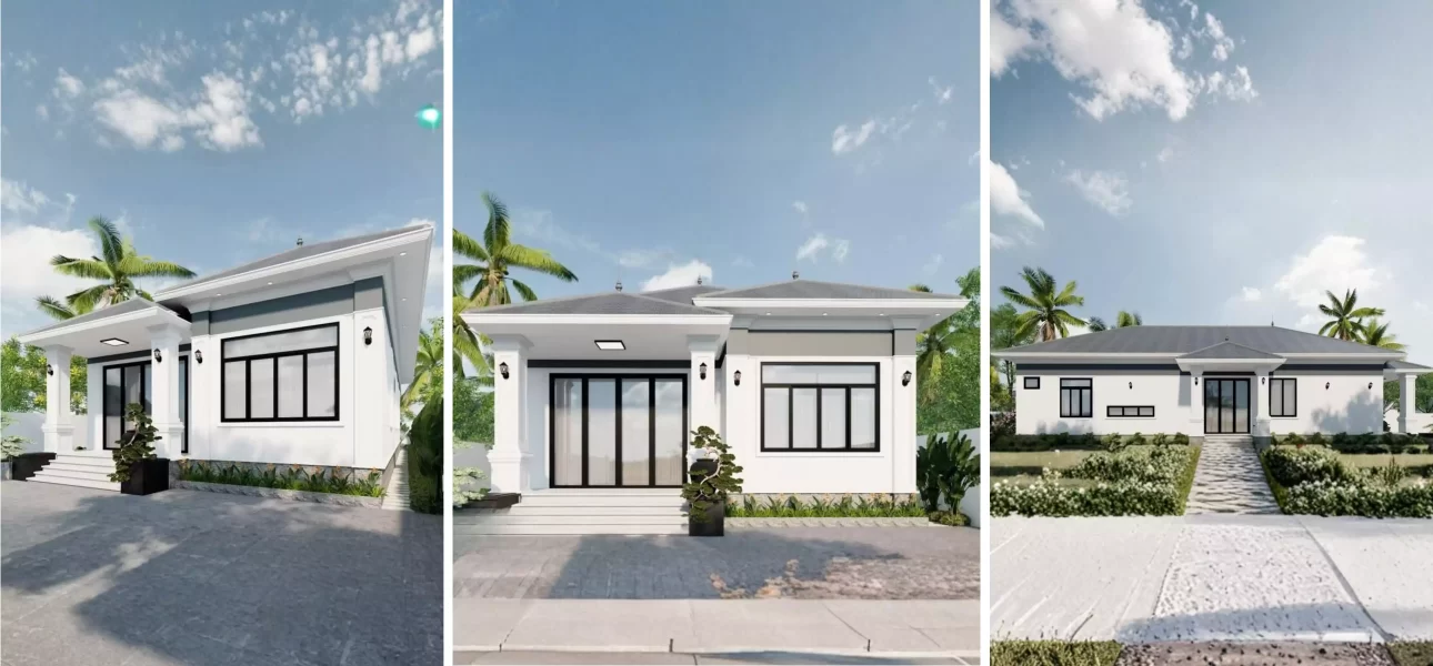 Mẫu thiết kế biệt thự trệt đẹp, trang nhã