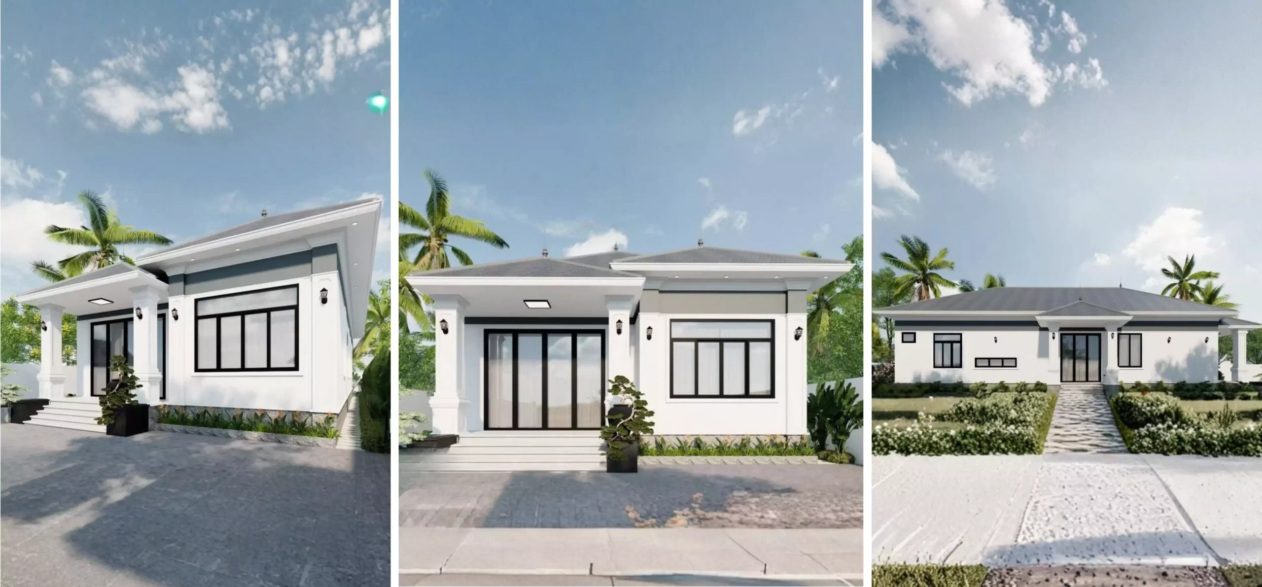 Mẫu thiết kế biệt thự trệt đẹp, trang nhã