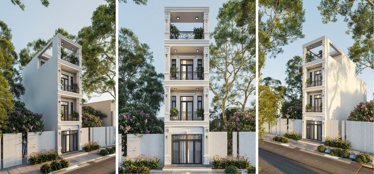 Thiết kế trọn gói 3 tầng và 1 sân thượng